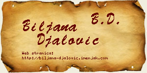 Biljana Đalović vizit kartica